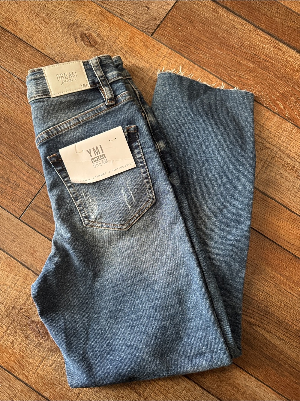 YMI womens/ juniors high rise anklet stretch Blue Denim Jeans